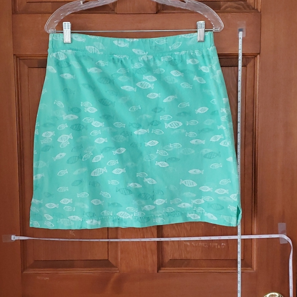 Fresh Produce Aqua Fish Print Skirt